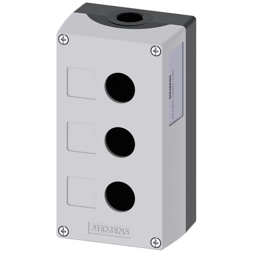 Enclosure for command devices, 22 mm, round, metal, gray, 3 command points