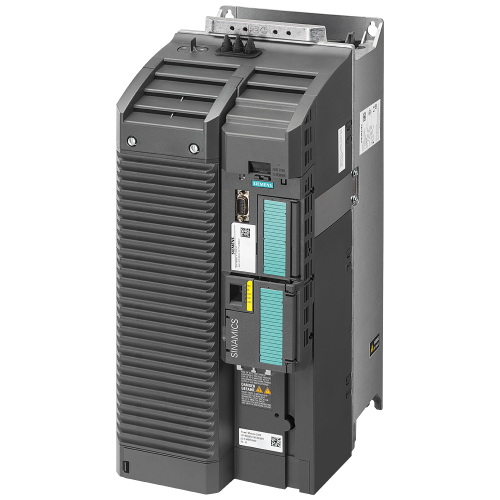 SINAMICS G120C drive, 30 kW high overload / 37 kW low overload, 400 V three phase, PROFINET / EtherNet/IP, integrated Class A filter.
