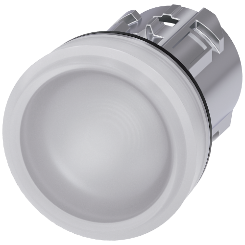 Indicator lights, 22 mm, round, metal, shiny, white, lens, smooth