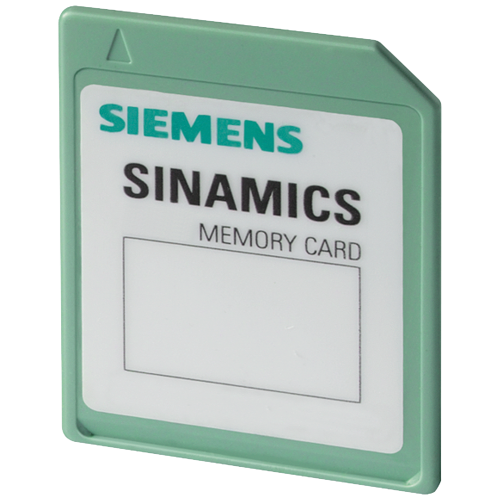 SINAMICS 512 MB memory card without firmware for parameter backup and transfer.
