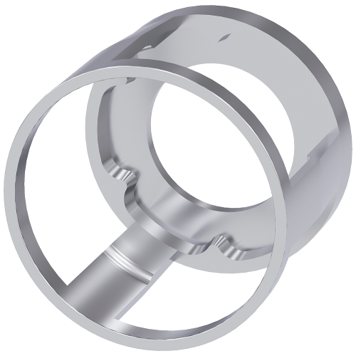 Protective collar for mushroom pushbutton, 40 mm, 22 mm design, 360° metal Viewable from the side