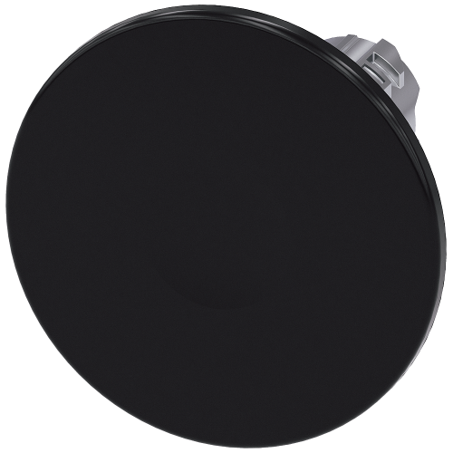 Mushroom pushbutton, 22 mm, round, metal, shiny, black, 60 mm, momentary contact type