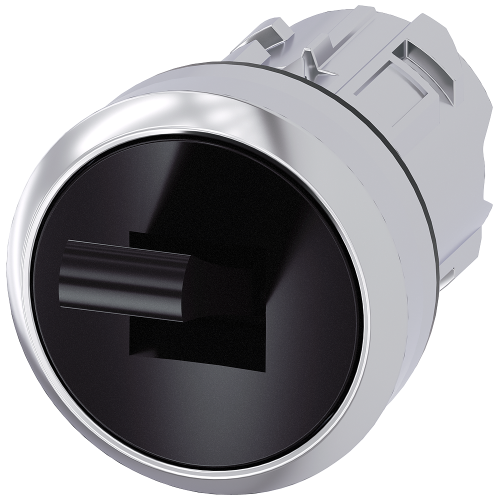 Toggle switch, 22 mm, round, metal shiny, black, 2 switch positions O<I, momentary contact type, connection from top