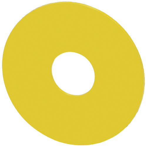 Backing plate for emergency stop, yellow, external d. 75 mm, inside d. 22.5 mm