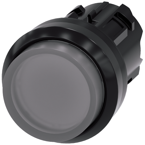 Illuminated pushbutton, 22 mm, round, plastic, clear, pushbutton, raised momentary contact type