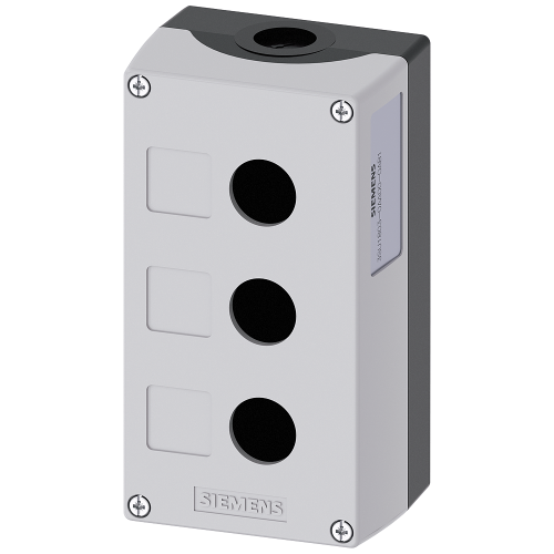 Enclosure for command devices, 22 mm, round, plastic, gray, 3 command points