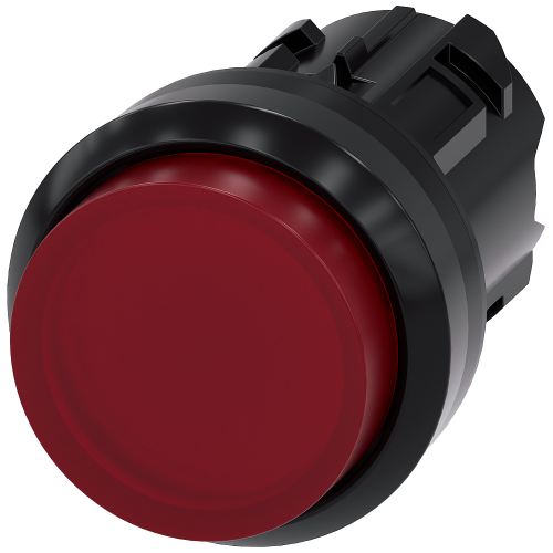 Illuminated pushbutton, 22 mm, round, plastic, red, pushbutton, raised momentary contact type