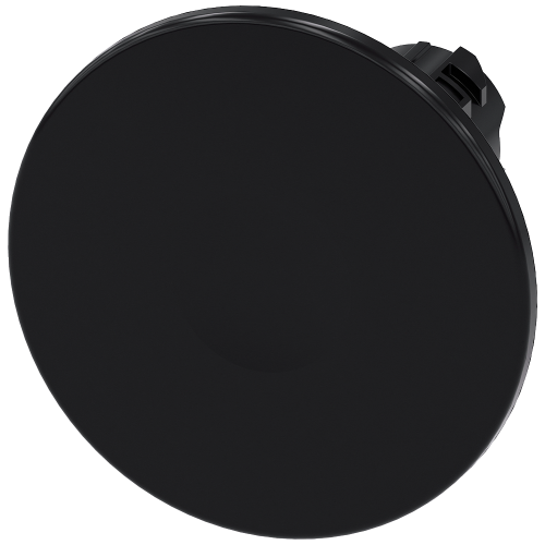Mushroom pushbutton, 22 mm, round, plastic, black, 60 mm, momentary contact type