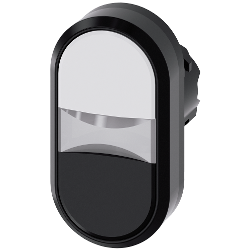 Twin pushbutton, 22 mm, round, plastic, white, black