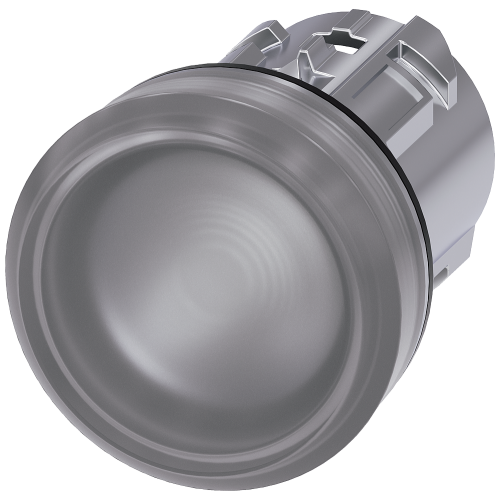 Indicator lights, 22 mm, round, metal, shiny, clear, lens, smooth