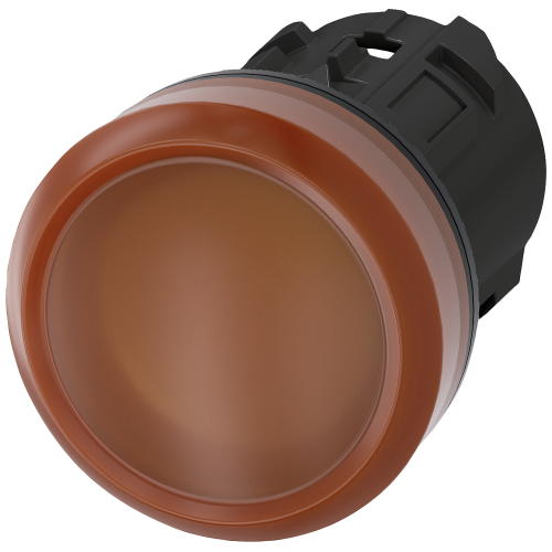 Indicator light, 22 mm, round, plastic, amber, lens, smooth