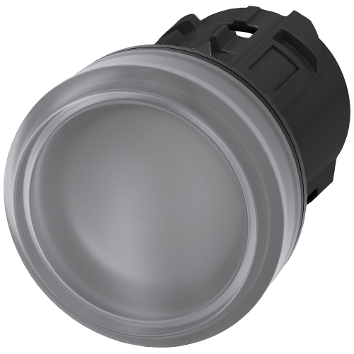 Indicator light, 22 mm, round, plastic, clear, lens, smooth