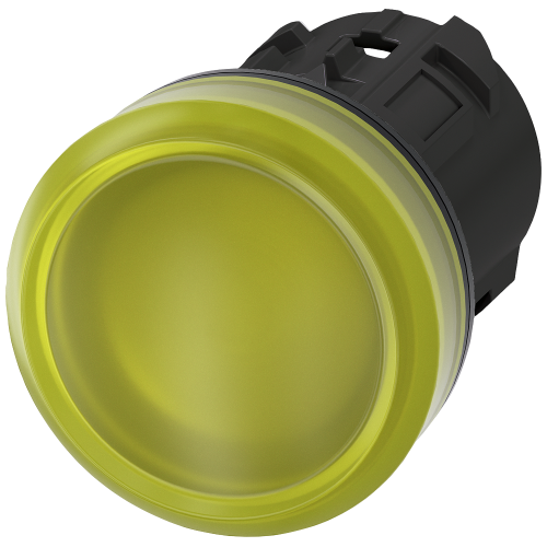 Indicator light, 22 mm, round, plastic, yellow, lens, smooth