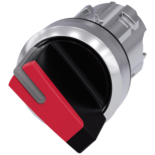 Toggle switch, illuminable, 22 mm, round, metal, high gloss, red