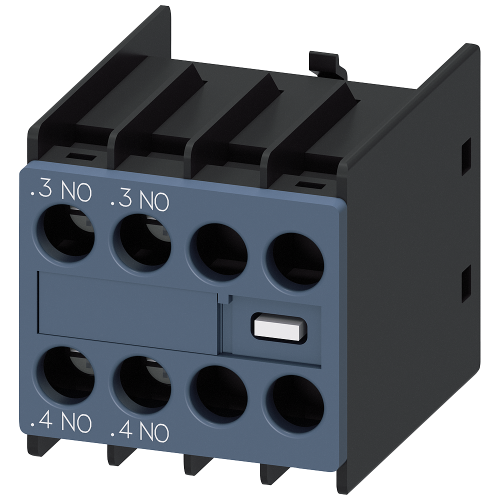 SIRIUS front-mounted auxiliary contact block, 2 NO, screw terminals. For compatible 3RT2 contactors.
