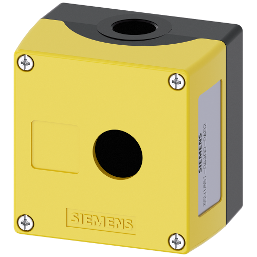 Enclosure for command devices, 22 mm, round, metal, yellow, 1 command point