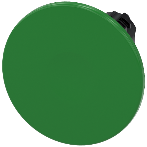 Mushroom pushbutton, 22 mm, round, plastic, green, 60 mm, momentary contact type