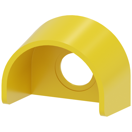 Protective collar for emergency stop mushroom pushbutton, yellow, plastic