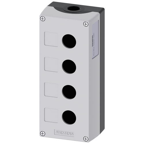 Enclosure for command devices, 22 mm, round, metal, gray, 4 command points