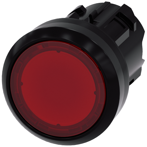 Indicator light in illuminated pushbutton design, 22 mm, round, plastic, red