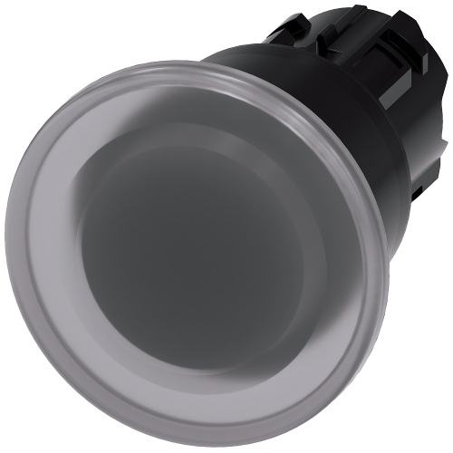 Illuminated mushroom pushbutton, 22 mm, round, plastic, clear, 40 mm, latching, Pull-to-unlatch mechanism