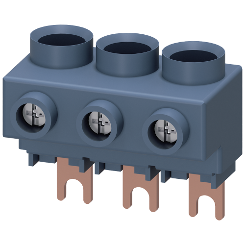 SIRIUS three-phase busbar infeed terminal for S00 / S0, connection from top.