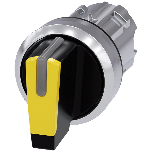 Toggle switch, illuminable, 22 mm, round, metal, high gloss, yellow