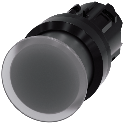 Illuminated mushroom pushbutton, 22 mm, round, plastic, clear, 30 mm, momentary contact type