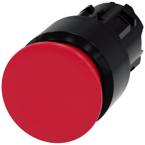 Mushroom pushbutton, 22 mm, round, plastic, red, 30 mm, latching, Pull-to-unlatch mechanism