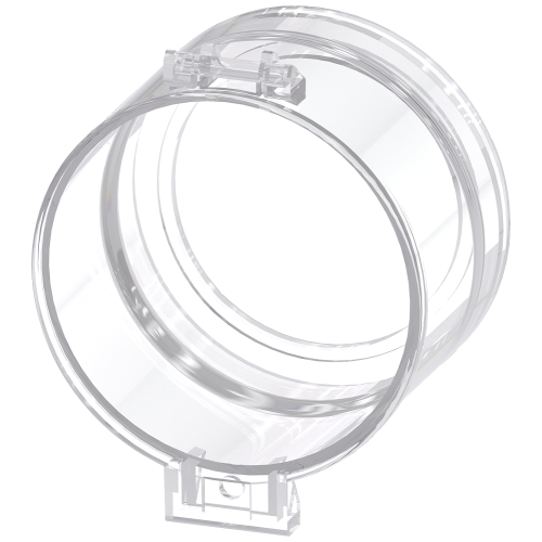 Sealable cap for pushbutton, flat, 22 mm, clear