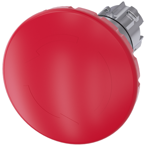 Emergency stop mushroom pushbutton, 22 mm, round, metal, high gloss, red, 60 mm