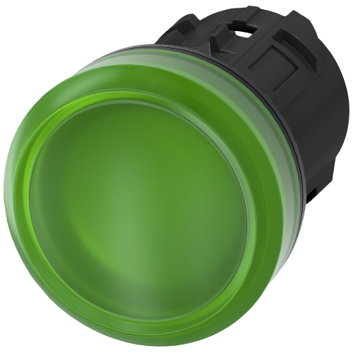 Indicator light, 22 mm, round, plastic, green, lens, smooth