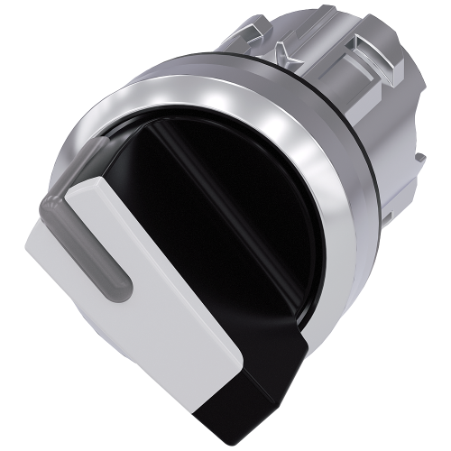 Toggle switch, illuminable, 22 mm, round, metal, high gloss, white