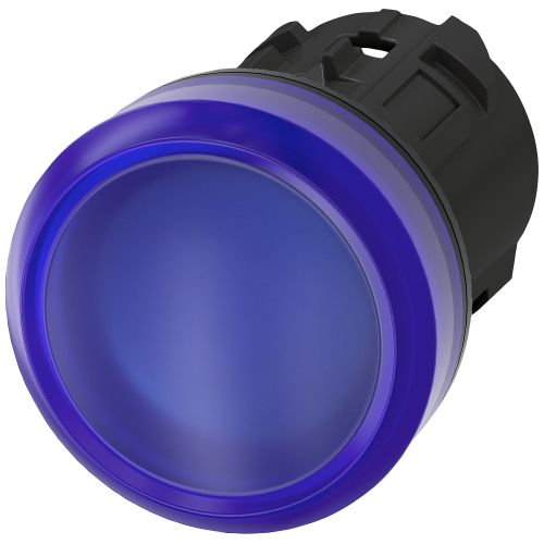 Indicator light, 22 mm, round, plastic, blue, lens, smooth