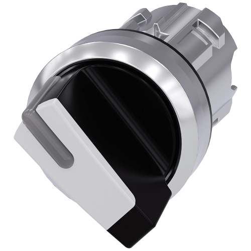 Toggle switch, illuminable, 22 mm, round, metal, high gloss, white