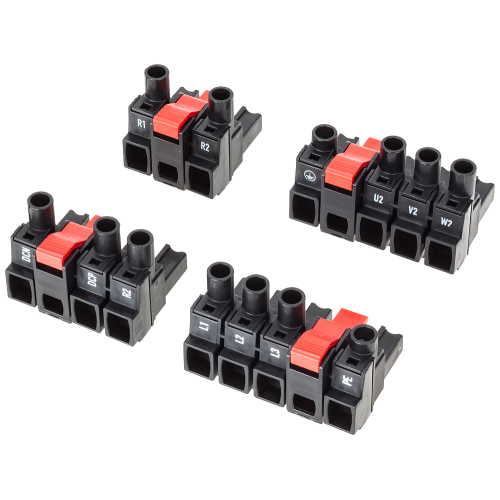 Replacement line, motor and braking-resistor connector set for SINAMICS G120C FSC.
