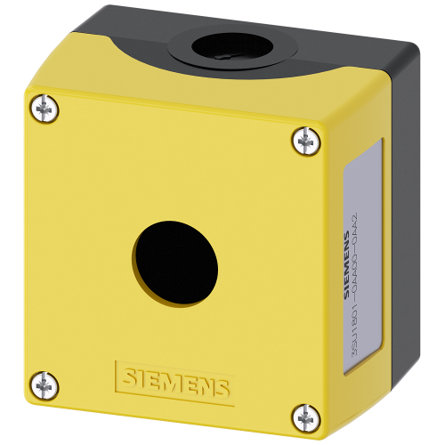 Enclosure for command devices, 22 mm, round, plastic, yellow, 1 command point
