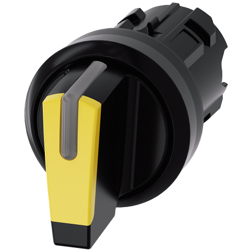 Toggle switch, illuminable, 22 mm, round, plastic, yellow