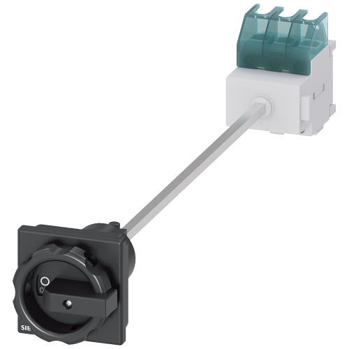 SENTRON 3LD2 switch disconnector, 32 A, 3 pole, door-coupled, black handle. AC-23A 11.5 kW at 400 V.