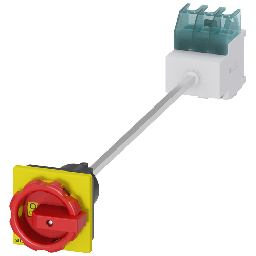 SENTRON 3LD2 switch disconnector, 32 A, 3 pole, door-coupled, red/yellow handle. AC-23A 11.5 kW at 400 V.