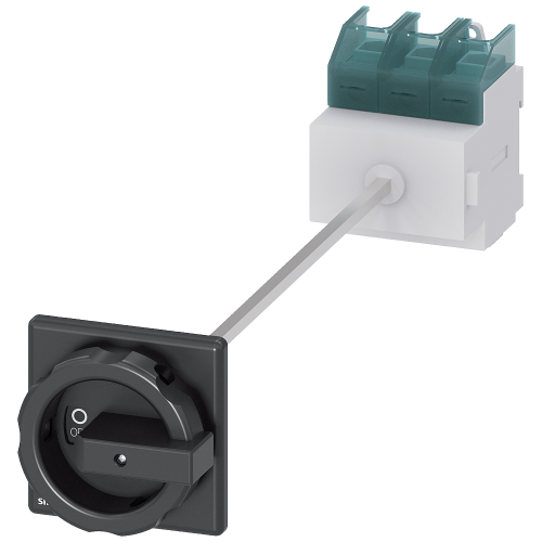 SENTRON 3LD2 switch disconnector, 100 A, 3 pole, door-coupled, black handle. AC-23A 37 kW at 400 V.