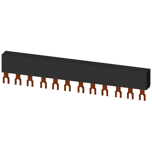 SIRIUS three-phase busbar for 4 screw-terminal S00 / S0 motor protection breakers, 45 mm pitch, 63 A.