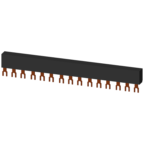 SIRIUS three-phase busbar for 5 screw-terminal S00 / S0 motor protection breakers, 45 mm pitch, 63 A.