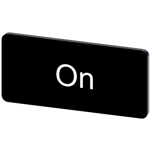 Labeling plate for snapping on or gluing to label holder, label size 12.5x27mm, black label, white f