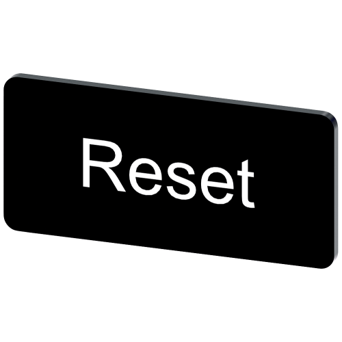 Labeling plate for snapping on or gluing to label holder, label size 12.5x27mm, black label, white f