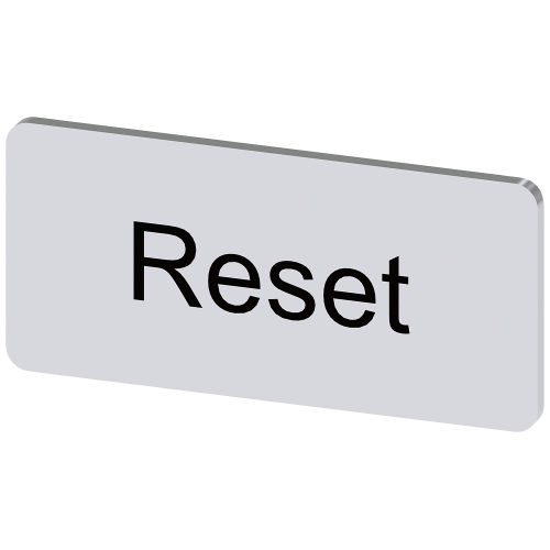 Labeling plate for snapping on or gluing to label holder, label size 12.5x27mm, silver label, black