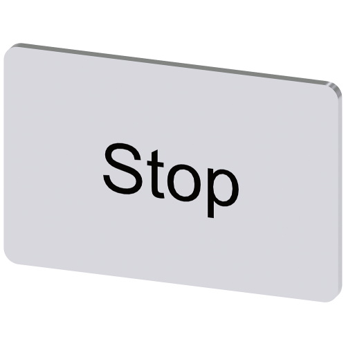 Labeling plate for snapping on or gluing on label holder, Label size 17.5 x 27 mm, silver label, bla