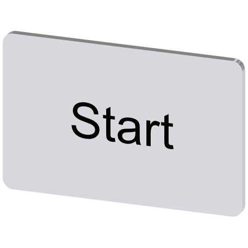 Labeling plate for snapping on or gluing on label holder, Label size 17.5 x 27 mm, silver label, bla