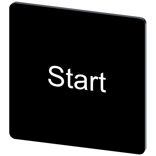 Labeling plate for snapping on or gluing on label holder, Label size 27x27 mm, black label, white fo
