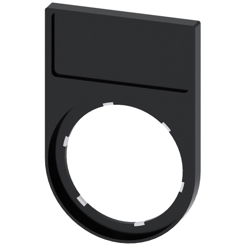 Label holder, flat, rounded, black, for labeling plate 12.5x 27 mm